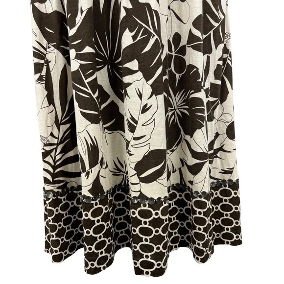 Tommy Bahama Women Floral Sleeveless Dress Medium 8 10 Silk Brown Beige VGUC - Picture 4 of 11